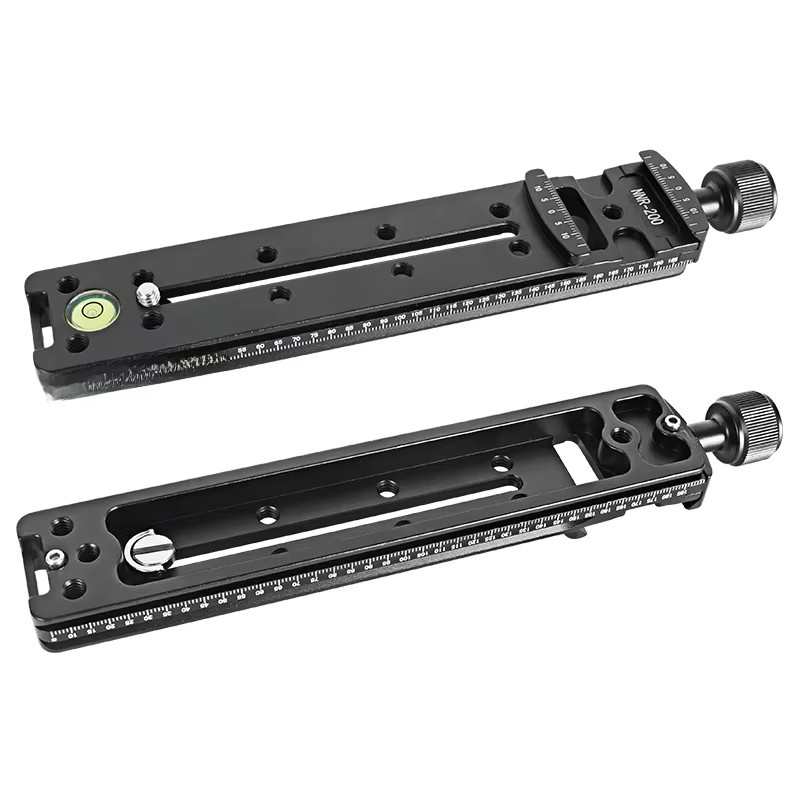 Aluminium CNC Schnellwechselplatte und Nodalschiene mit Metallklemme als Arca Swiss Adapter für Makro- und Panoramaaufnahmen an deiner DSLR Kamera, Schwarz - Bild 3