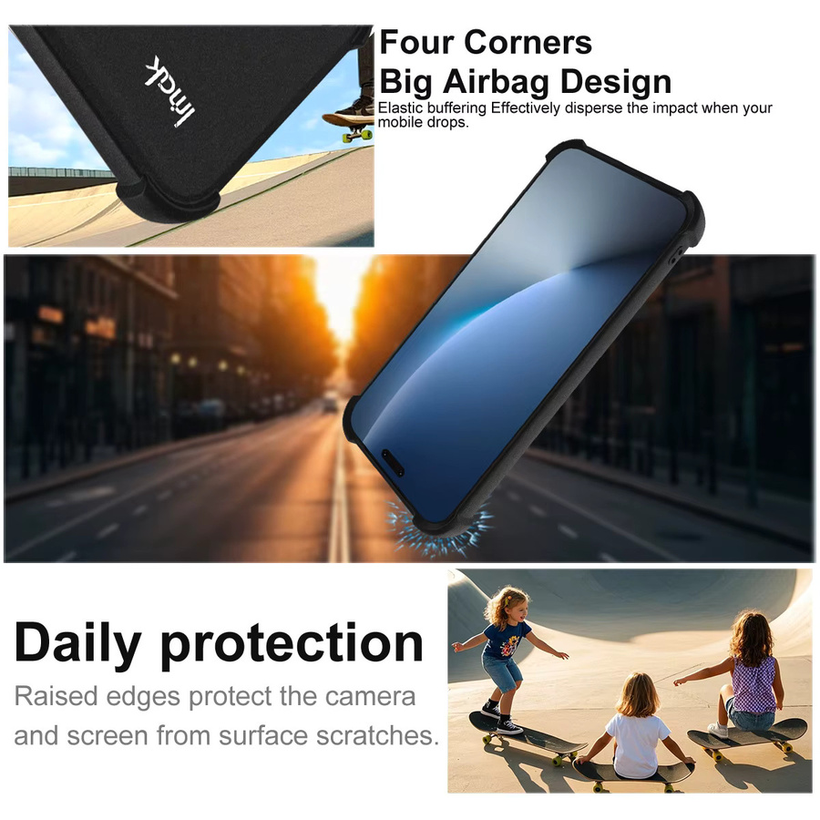 IMAK stoßfeste Soft Airbag Hülle für Honor Magic 8, Magic 8 Pro und Honor Play 10T 5G in Schwarz - Bild 3