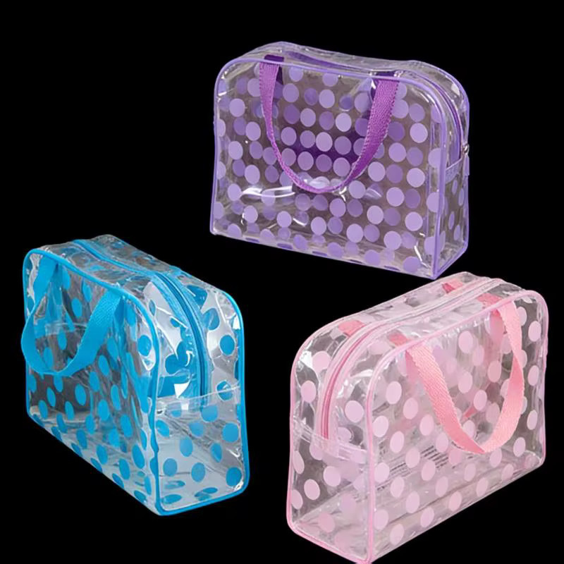 Velishy Make-up-Tasche, transparent, blau, Damen - Bild 2