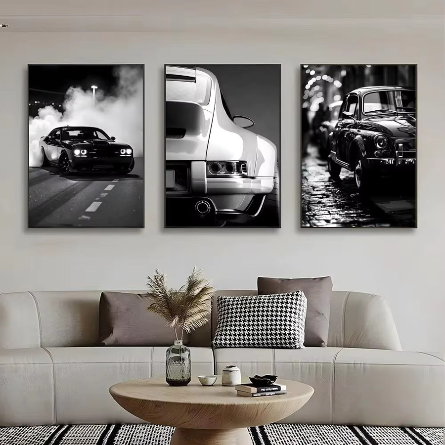 Supercar Art Wandkunstdruck Poster in Schwarz-Weiß für deine moderne Heimdekoration, B/H: 15 x 20 cm - Bild 2