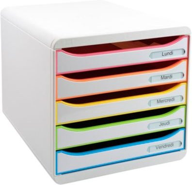 Exacompta Big Box Plus Office Schubladenbox aus Kunststoff für A4, Schwarz oder Weiß - Bild 1