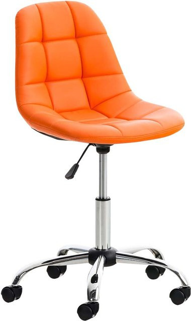 TPFLiving Bürostuhl Emily in Orange aus Kunstleder mit Rollen und Schwenkfunktion für dein Home-Office - Bild 1