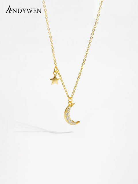 ANDYWEN Halskette 925 Silber, Zirkonia, Kristall, Damen - Bild 1
