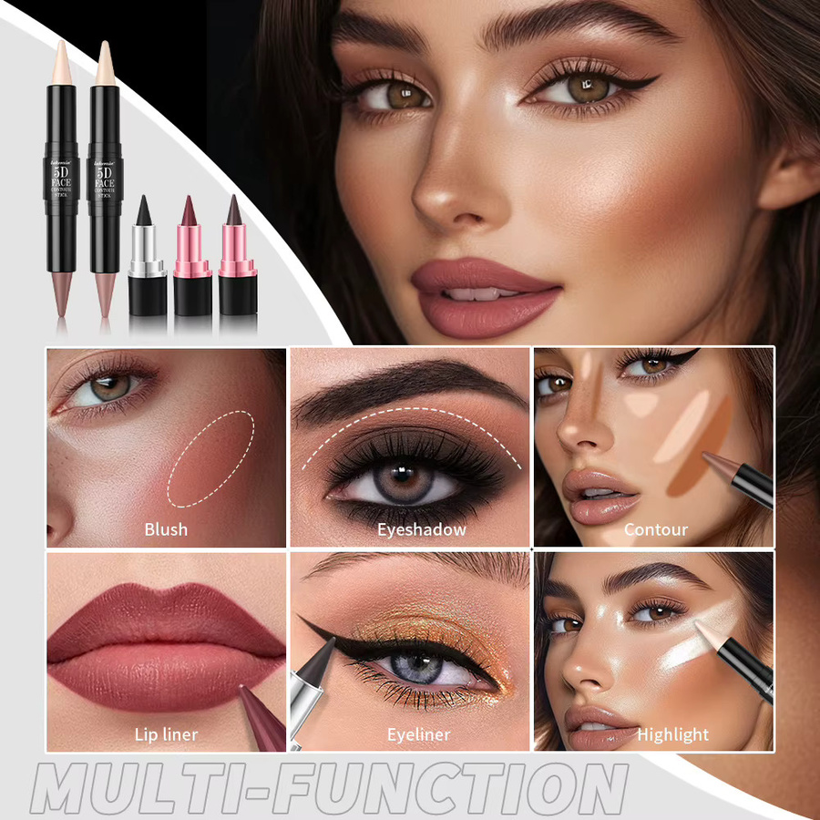 ibcccndc 5D Make-up-Set, Konturierungsstift, Eyeliner, Lippenstift, Matt, Damen - Bild 5