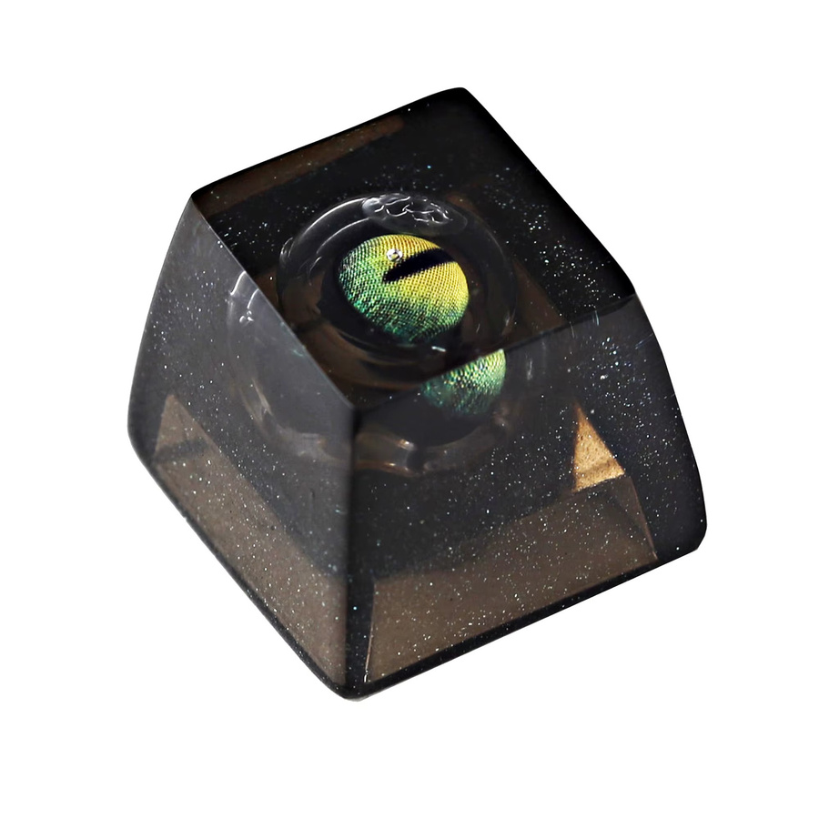 YMDK Artisan Tastenkappen aus Kunstharz mit Schneeberg-Motiv und Evil-Eye-Effekt in Schwarz für Cherry MX mechanische Gaming-Tastaturen - Bild 2
