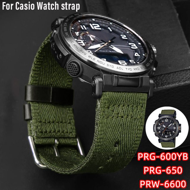 Casio Uhrenarmband Nylon, Schwarz, Herren, 24 mm - Bild 1