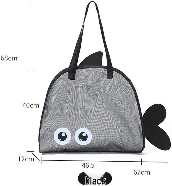 HomeHarmony Multifunktionale Strand-Netztasche für Outdoor-Schwimmspielzeug, Schwarz, B/T/H: 68,0 x 46,5 x 0 cm - Bild 1