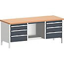 Kastenwerkbank cubio KW-2078-2.9 in Anthrazitgrau mit Holzoberfläche, B/T/H: 290 x 60 x 84 cm - Bild 2