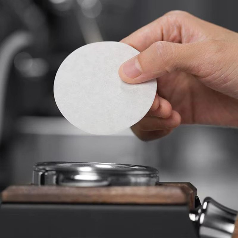 100 Stück Espresso Papier Filter Puck für Delonghi und Breville Siebträgermaschinen, Beige, Durchmesser: 5,8 cm - Bild 2