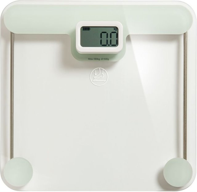 Digitale Badezimmerwaage Corby Helmsley in Weiß, Glas, B/T/H: 3,0 x 4,5 x 31,0 cm - Bild 1