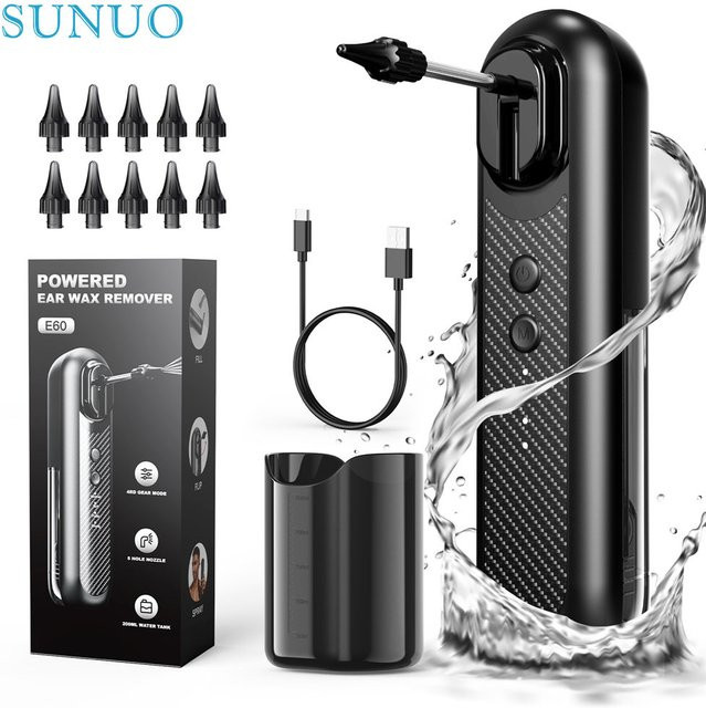 SUNUO Elektrisches Ohrenschmalz-Entfernungs-Set, Schwarz, Unisex - Bild 1