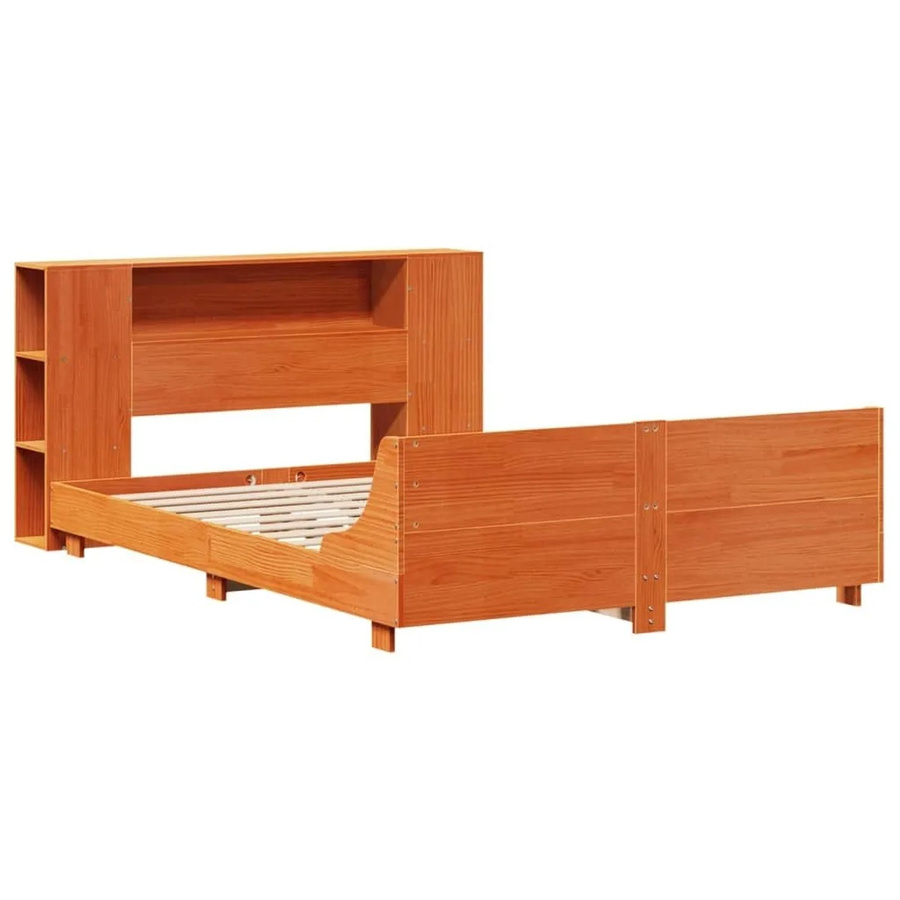 vidaXL Massivholzbett aus Kiefernholz in Braun mit rustikalem Design, B/T/H: 156 x 156 x 180 cm - Bild 2