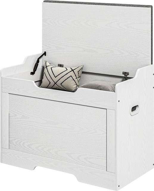 HOMCOM Aufbewahrungstruhe als Sitztruhe mit Deckel in Weiß und Grau, B/T/H: 40 x 150 x 56 cm - Bild 1