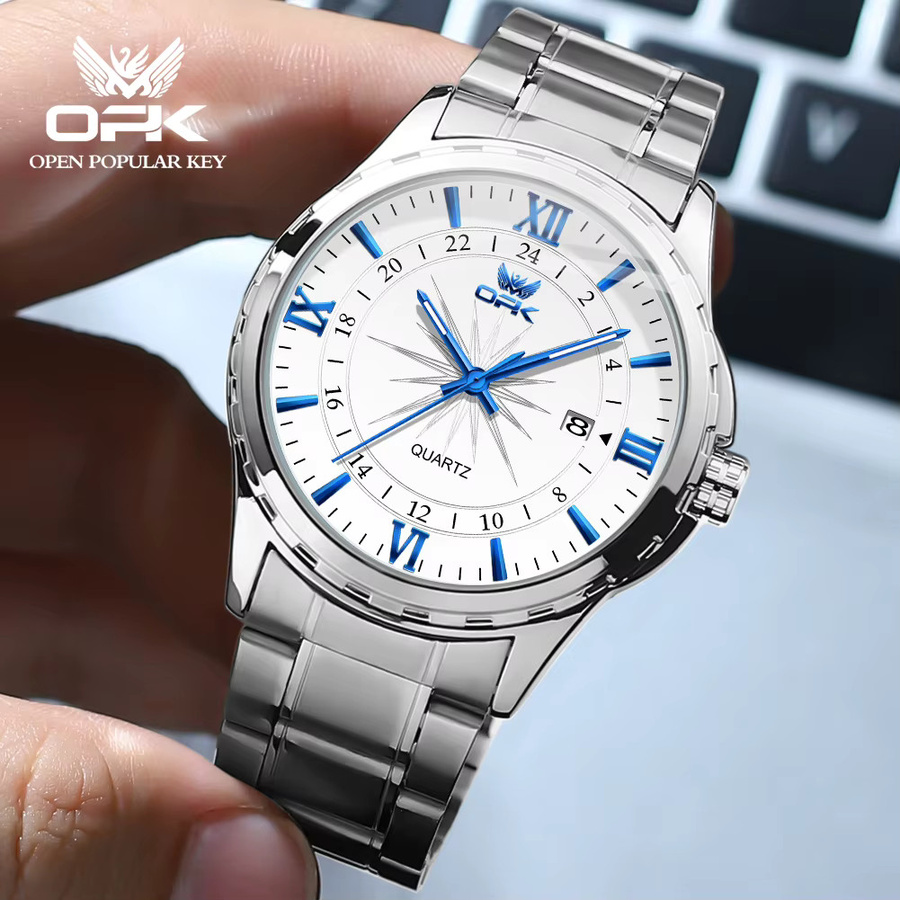 OPK Armbanduhr Quarz, Edelstahl, Silber, Herren - Bild 4