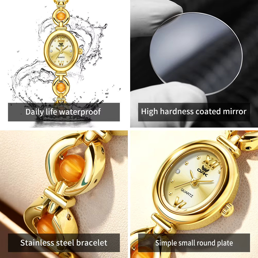 OPK Armbanduhr Quarz, Edelstahl, Weiß, Bicolor, Damen - Bild 4