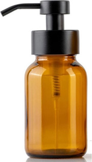 Hejun Schaumseifenspender aus Braunglas mit Pumpe, 250 ml, Braun/Schwarz - Bild 1