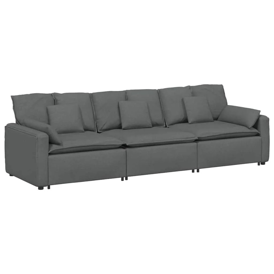 vidaXL Modulares Sofa Dunkelgrau mit Kissen und Metallrahmen für dein Wohnzimmer - Bild 2