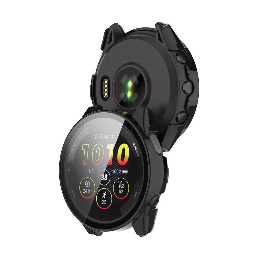 Mptionx Schutzhülle mit gehärtetem Glas für Garmin Forerunner 165, Schwarz - Bild 4