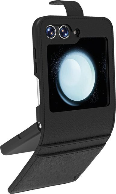 Samsung Flipcase mit Magnetverschluss und Kartenhalter für Samsung Z Flip 6, Schwarz - Bild 1