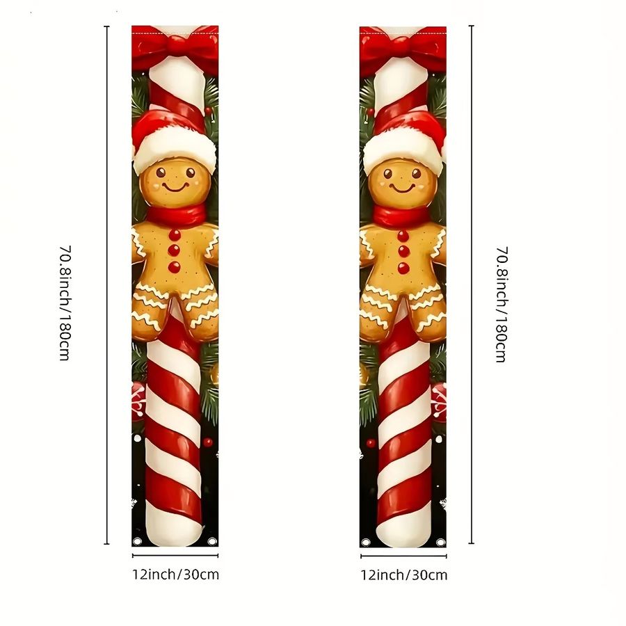 VIKAMA Weihnachts-Türbanner mit Lebkuchenmann als hängende Dekoration für die Familie in Multicolor - Bild 2
