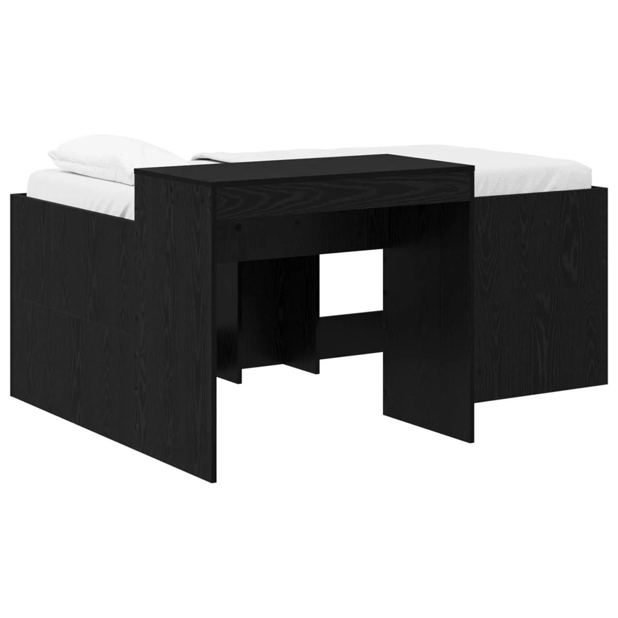 vidaXL Hochbett mit Schreibtisch für Kinder in Schwarz aus Holzwerkstoff, B/T/H: 160 x 80 x 163 cm - Bild 2