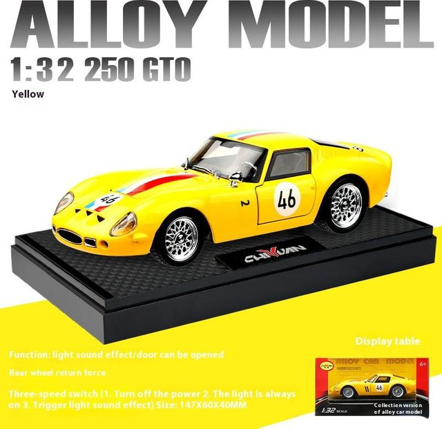 Linyi toy car 250-Gto Automodell, Supersportwagen, 1:32, Metall, ab 14 Jahre - Bild 1