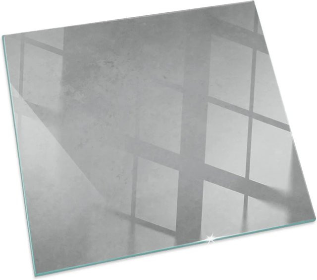 Tulup Glasplatte für Kaminöfen mit Betonstruktur-Effekt in Grau, B/T: 50 x 50 cm - Bild 1