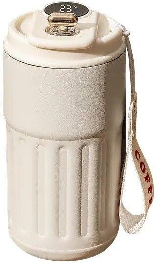 NATAWA Thermosflasche mit smarter Temperaturanzeige aus Edelstahl, weiß, 450 ml - Bild 1