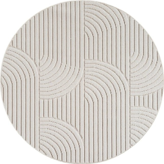 Ayyildiz Flachgewebeteppich Helix Rund Creme Beige Ø 80 cm - Bild 1