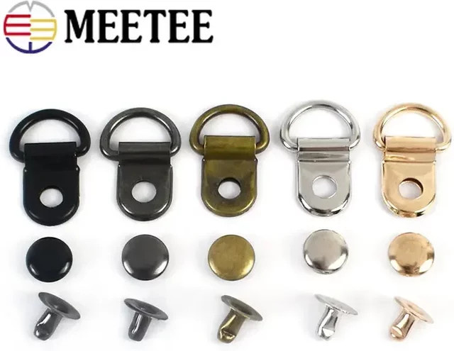 Meetee Metall Seitenclip Schnalle für Taschen und D-Ring Ösen in Gold und Multicolour, 9 x 14 mm - Bild 1