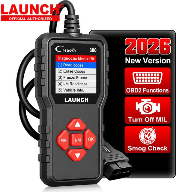 LAUNCH X431 CR300 OBD2-Scanner CAN Auto-Codeleser und Diagnosetool mit I/M-Motorbatterietester in Schwarz - Bild 1