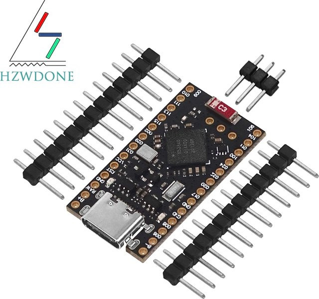 HZWDONE NRF52840 Entwicklungsboard kompatibel mit Nice!Nano V2.0 Bluetooth-Lademanagement in Schwarz - Bild 1