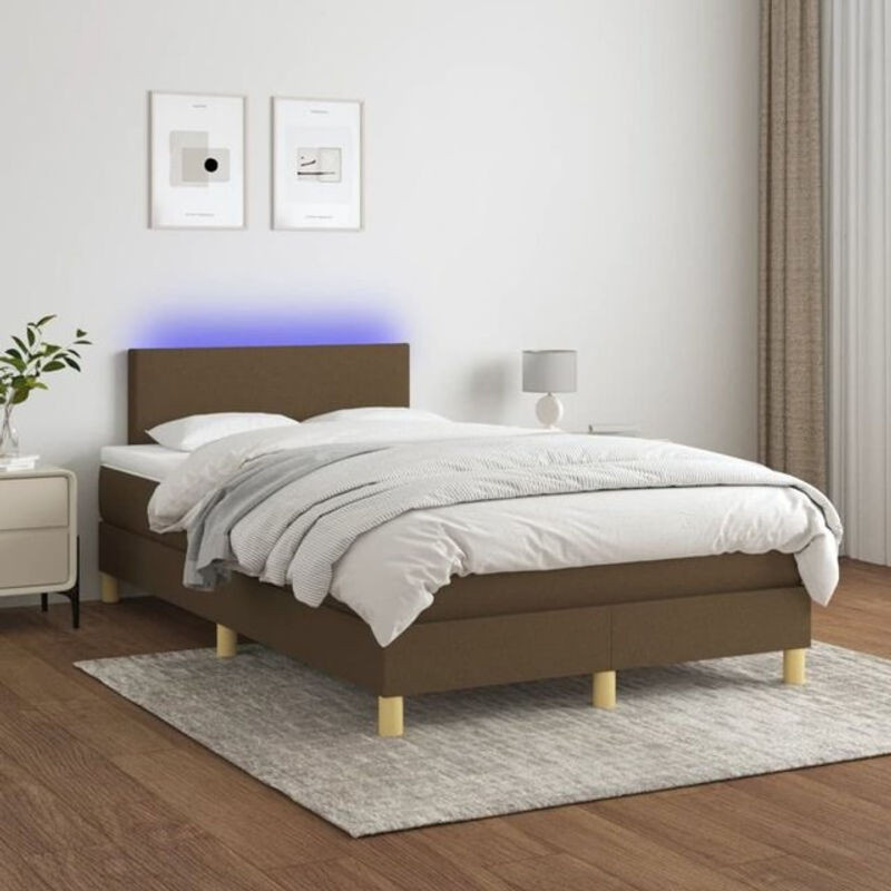 Vidaxl Boxspringbett mit Matratze in Braun aus Stoff, B/T: 120 x 200 cm - Bild 1
