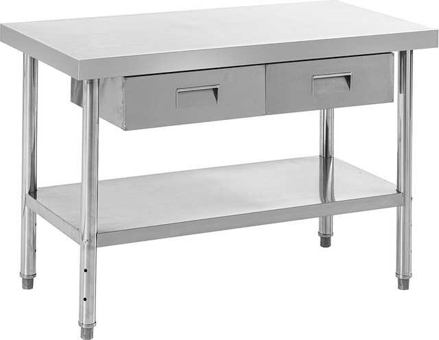 Better Home Edelstahltisch in Silber mit 2 Schubladen, B/T/H: 120 x 60 x 80 cm - Bild 1