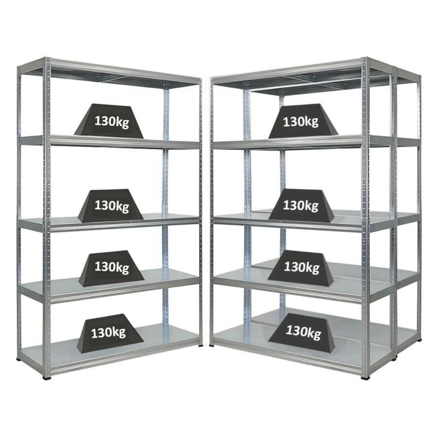 PROREGAL 3er Set Schwerlastregal Steel Eagle aus verzinktem Stahl, Farbe Silber, H x B x T: 180 x 120 x 40 cm - Bild 2