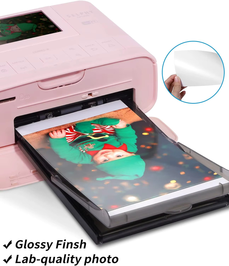 Canon Fotopapier-Set mit 3 Farbtintenkassetten für Selphy CP1300 CP1500 CP1200, 108 Blatt, Format: 10 x 15 cm - Bild 1