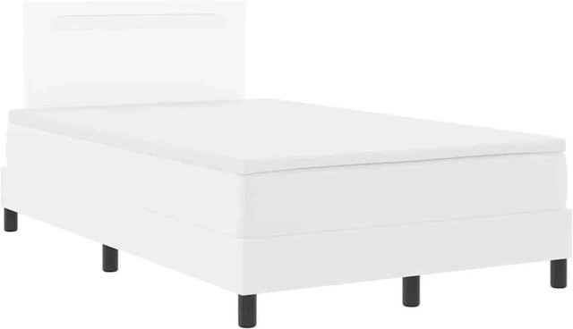 vidaXL Bettgestell mit Matratze in Weiß aus Kunstleder, B/T/H: 120 x 200 x 33,5 cm - Bild 1