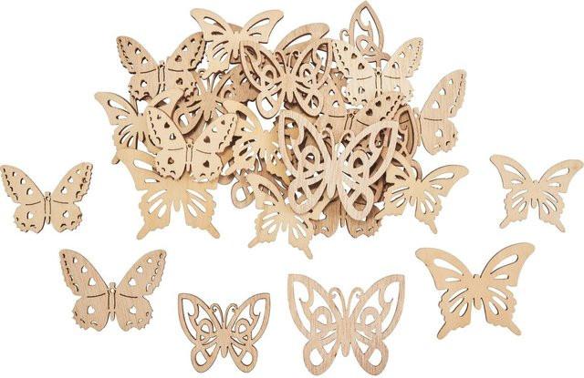 VBS Streuteile Schmetterling Floretta aus Holz in Naturfarben und Beige - Bild 1