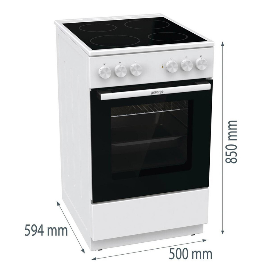 Gorenje Standherd mit Glaskeramikkochfeld GEC5A22WG in Weiß, B/H/T: 50 x 85 x 60 cm - Bild 4