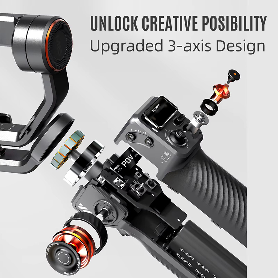 hohem iSteady M6 Kit 3-Achsen Smartphone Gimbal Stabilizer mit OLED-Großbildschirm und AI Tracking in Schwarz - Bild 4