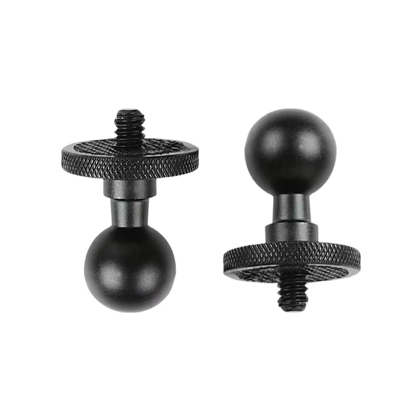 Basisadapter Clip-Halterung mit 17mm Kugelkopf und 25mm/40mm Basis für GoPro Action-Kamera, Handy und GPS in Schwarz - Bild 2