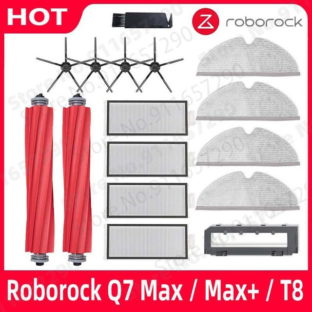Roborock Ersatzteil-Set für Q7 Max, Max+ und T8 mit Hauptbürste, Seitenbürste, Hepa-Filter, Wischlappen und Abdeckung in Multicolour - Bild 1
