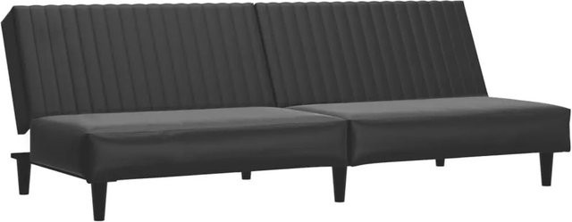 vidaXL Schlafsofa 2-Sitzer Click-Clack in Schwarz aus Kunstleder mit Holzrahmen und Schaumstofffüllung - Bild 1