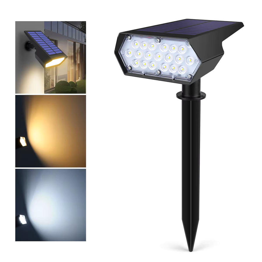 Lcamaw Solar-LED-Gartenlampe wasserdicht für Terrassen und Wege zur Wand- oder Bodenmontage - Bild 2