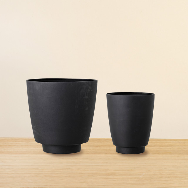 Bloomingville Metall Übertopf Ilion Schwarz 2er Set im skandinavischen Design - Bild 1