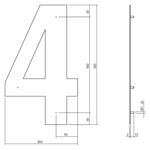Intersteel Hausnummer 4 XXL aus Edelstahl in Mattschwarz - Bild 2