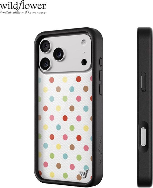 Wildflower Candy Bunte Polka Dot Handyhülle für iPhone 17, 16, 15, 14, 13, 12, Pro Max in Multicolour mit stoßfester 3D-Vollbild-Abdeckung - Bild 1