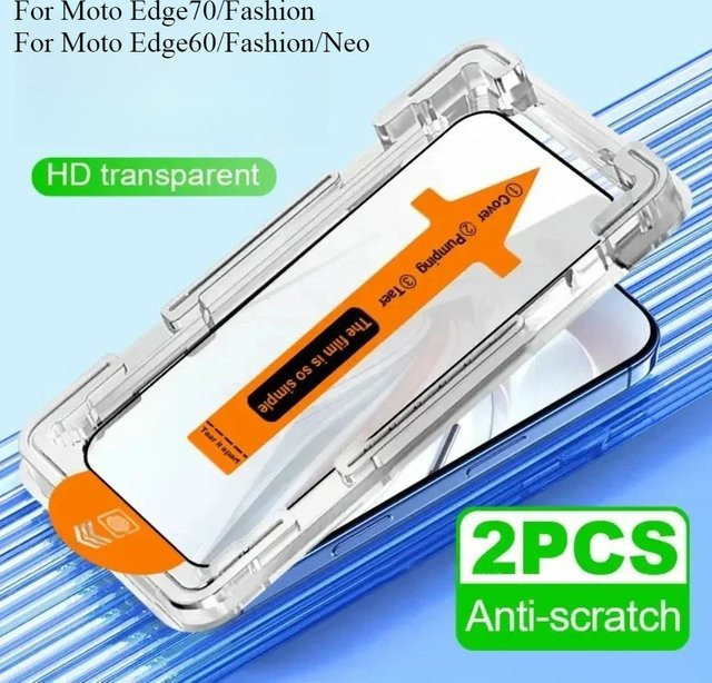9H Staubfreies Gehärtetes Glas Displayschutz für Motorola Moto Edge 70 60 50, Transparent, Vollkleber-Schutzglas - Bild 1
