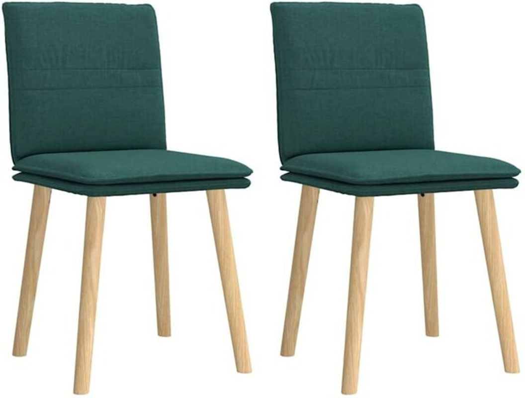 Set aus 2 Esszimmerstühlen von vidaxl in Grün mit Stoffbezug und Massivholz im skandinavischen Design - Bild 1