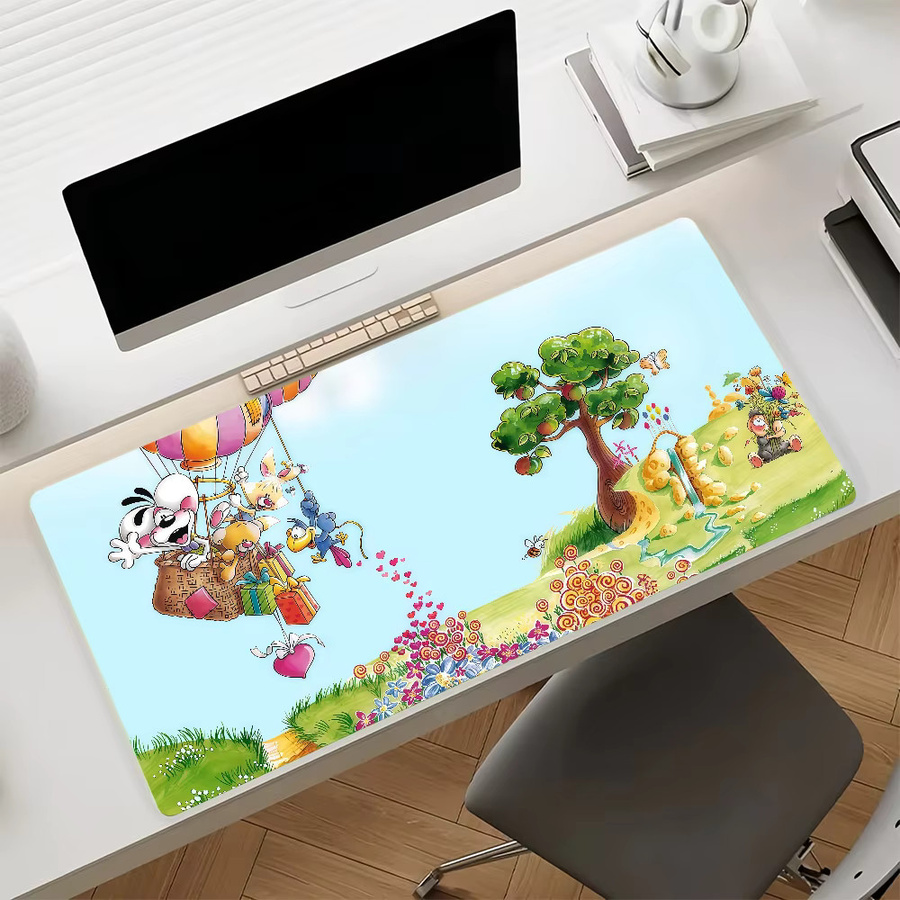 D-Diddl Cartoon Mauspad mit Ratten-Motiv, rutschfeste Schreibtischunterlage für Laptop und Gaming in Multicolour - Bild 2